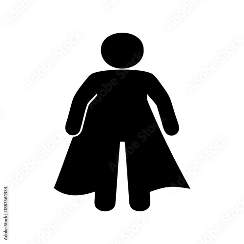 simple black silhouette of a person wearing a long coat or dress