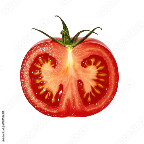 Wallpaper Mural Fresh Tomato Slice Isolated on White Background, Generative AI Torontodigital.ca