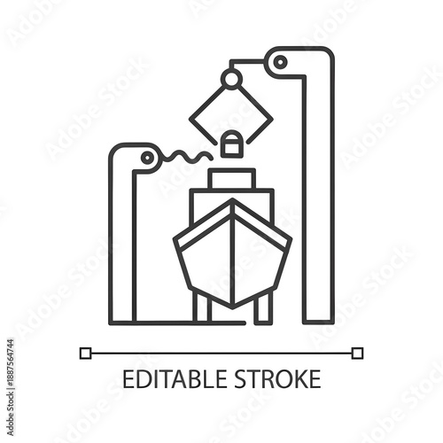 Canvas Print Shipbuilding industry linear icon