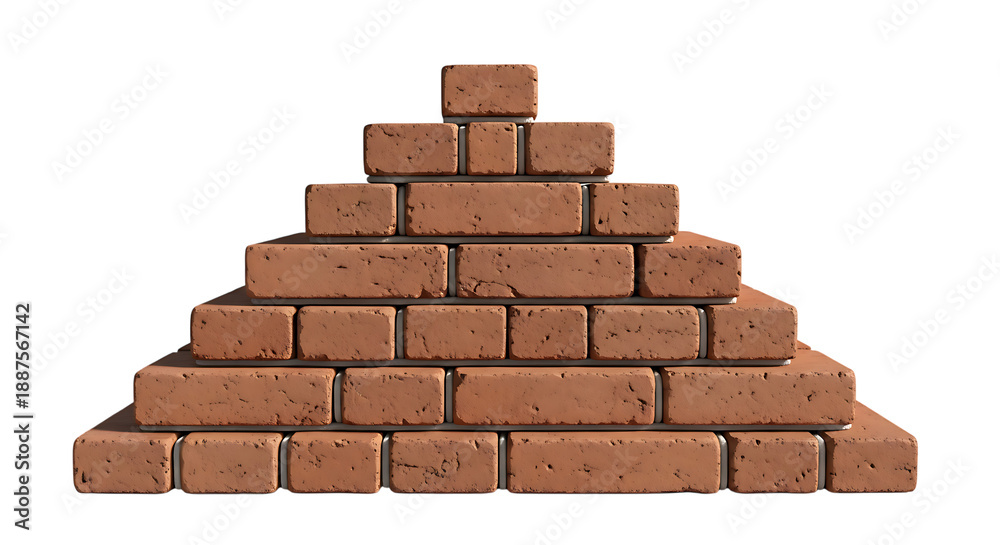 Obraz premium Stack of Red Bricks Forming a Pyramid