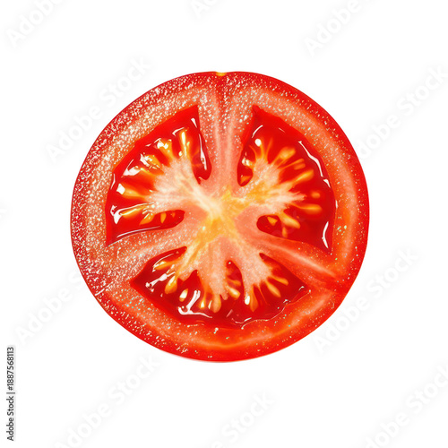 Wallpaper Mural Fresh Tomato Slice Isolated on White Background, Generative AI Torontodigital.ca