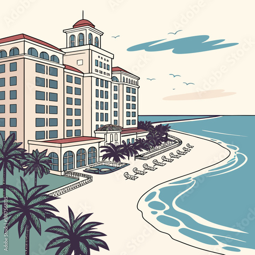 Luxurious beachfront resort