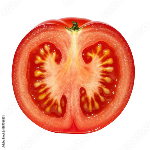 Wallpaper Mural Fresh Tomato Slice Isolated on White Background, Generative AI Torontodigital.ca