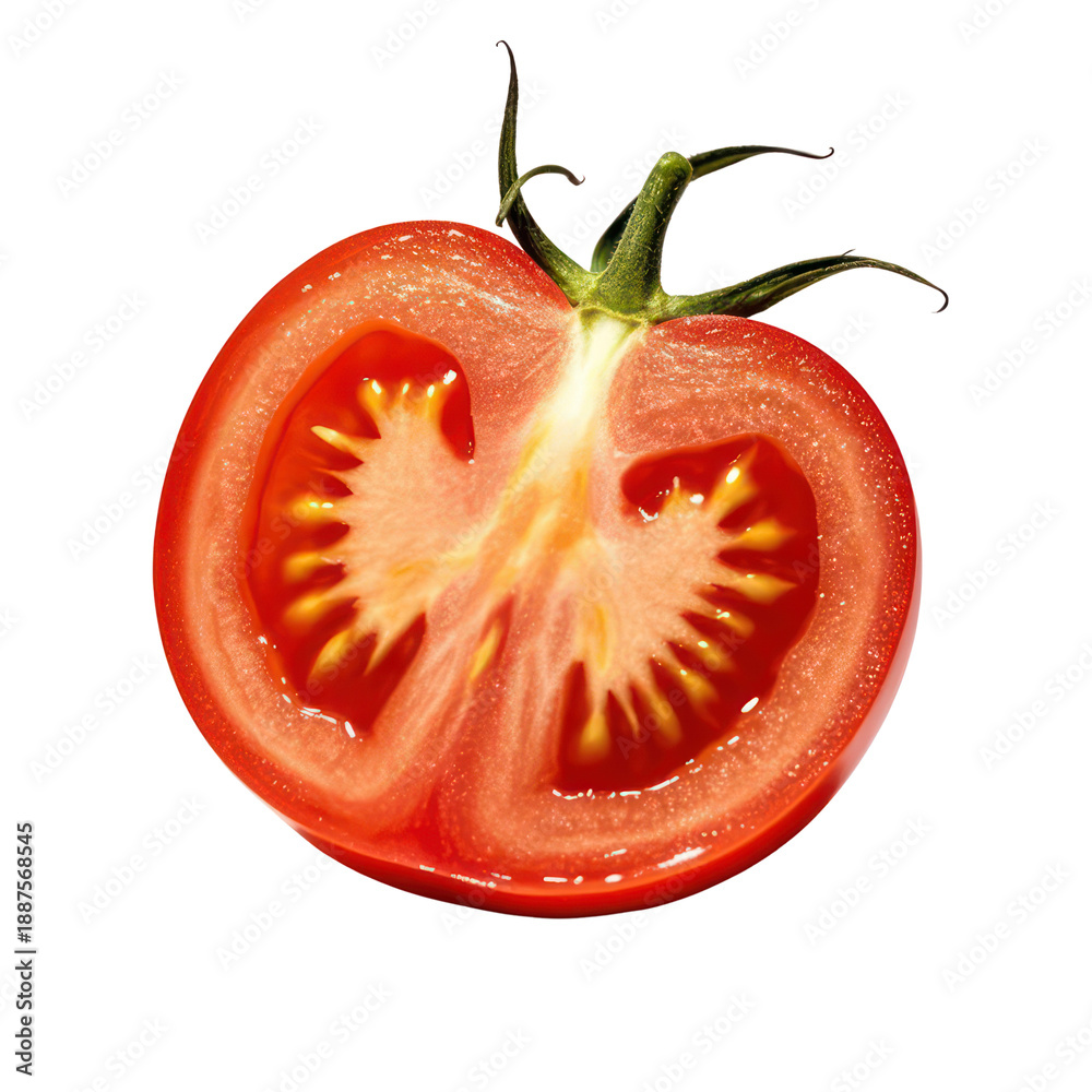 custom made wallpaper toronto digitalFresh Tomato Slice Isolated on White Background, Generative AI