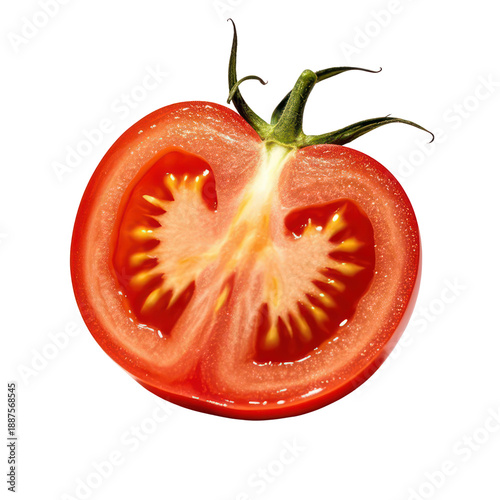 Wallpaper Mural Fresh Tomato Slice Isolated on White Background, Generative AI Torontodigital.ca
