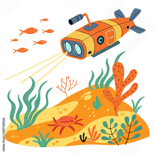 Underwater exploration with a submarine