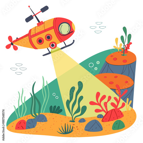 Underwater exploration with a submarine