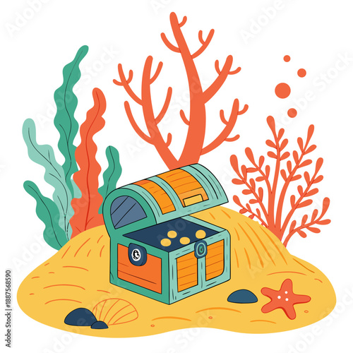 Underwater treasure chest