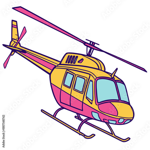 Colorful cartoon helicopter