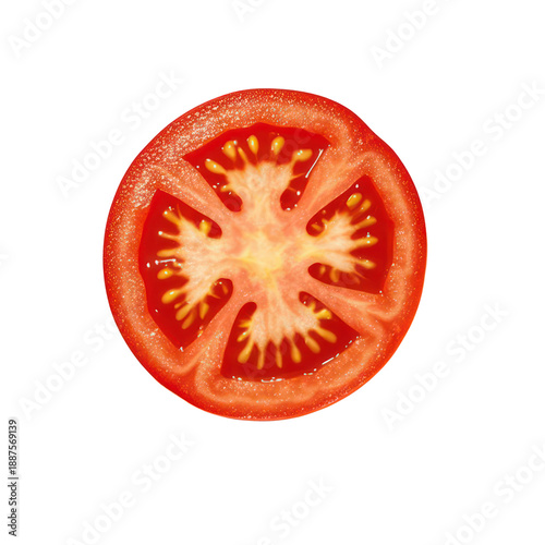 Wallpaper Mural Fresh Tomato Slice Isolated on White Background, Generative AI Torontodigital.ca
