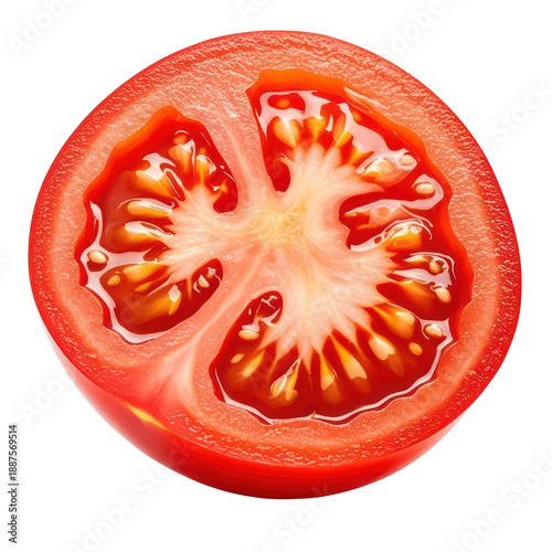 Wallpaper Mural Fresh Tomato Slice Isolated on White Background, Generative AI Torontodigital.ca