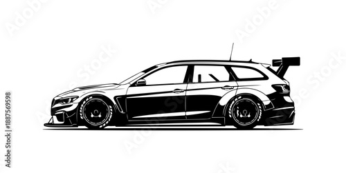 Modified Sports Car with Aggressive Styling