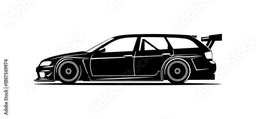 Modified Sports Car with Aggressive Styling