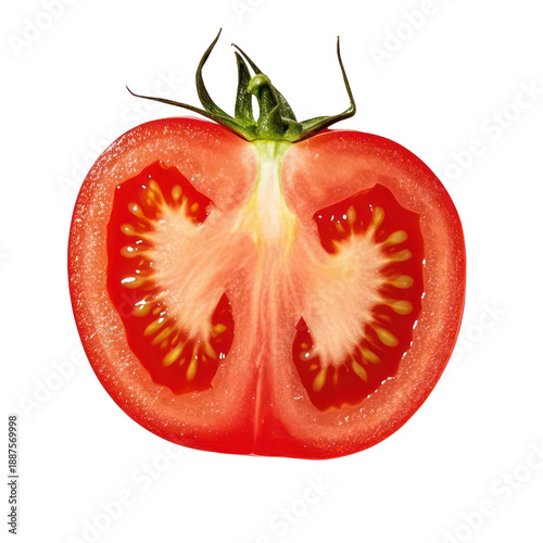 Wallpaper Mural Fresh Tomato Slice Isolated on White Background, Generative AI Torontodigital.ca