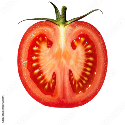 Wallpaper Mural Fresh Tomato Slice Isolated on White Background, Generative AI Torontodigital.ca