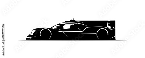 Silhouette of a High-Performance Race Car