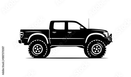 Black Lifted Truck with Large Tires