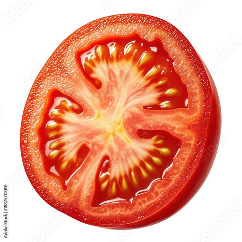 Wallpaper Mural Fresh Tomato Slice Isolated on White Background, Generative AI Torontodigital.ca