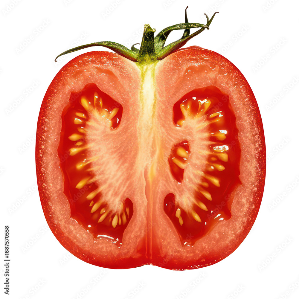custom made wallpaper toronto digitalFresh Tomato Slice Isolated on White Background, Generative AI