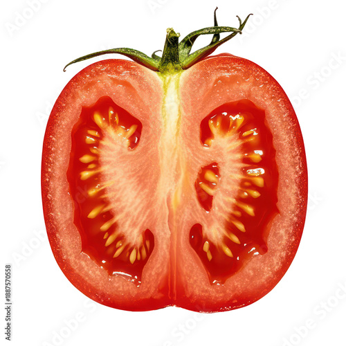 Wallpaper Mural Fresh Tomato Slice Isolated on White Background, Generative AI Torontodigital.ca