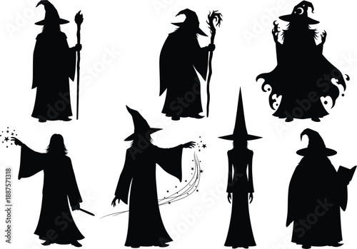 Wizard Silhouette Reading Spellbook