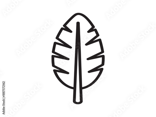 Minimalist leaf icon in flat design