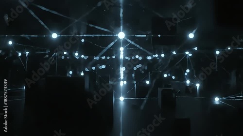 Abstract Vertical Aerial of Minimal Futuristic City Data Network