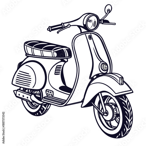 Classic vespa scooter illustration