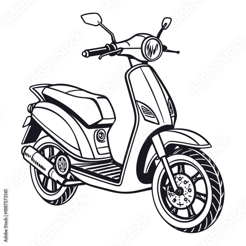 Modern electric scooter illustration