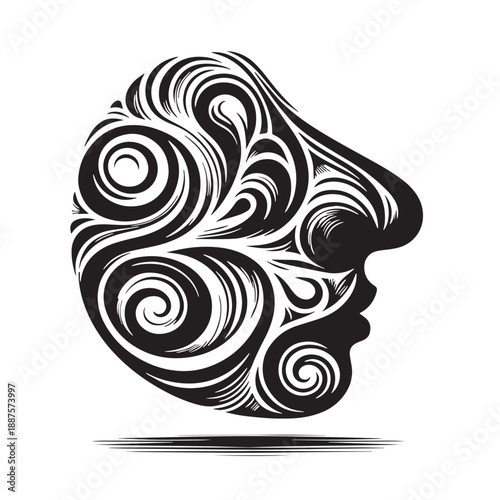 Black smell Silhouette Vector, High Quality Illustration on White Background