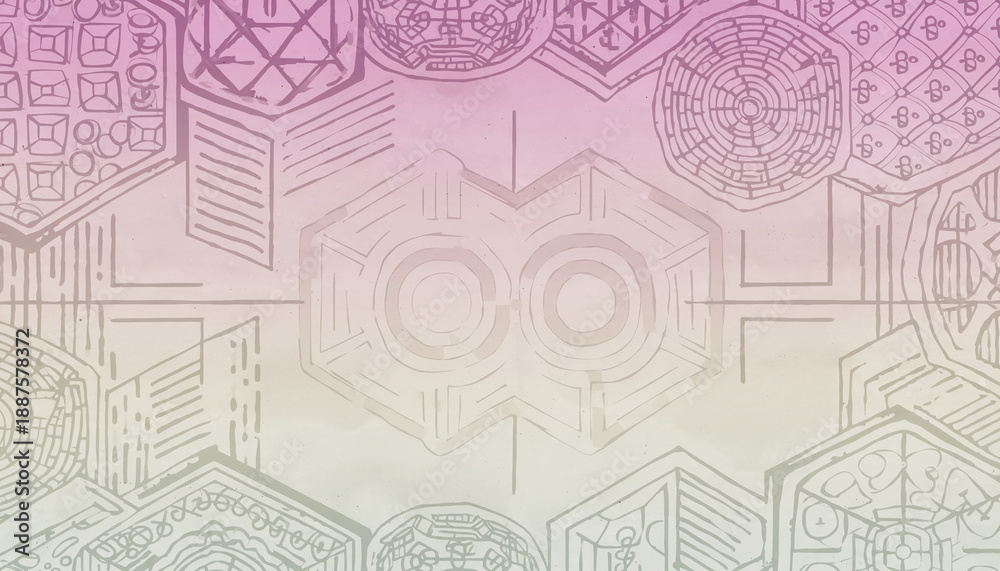 Obraz premium Geometric patterns adorn futuristic architecture interior