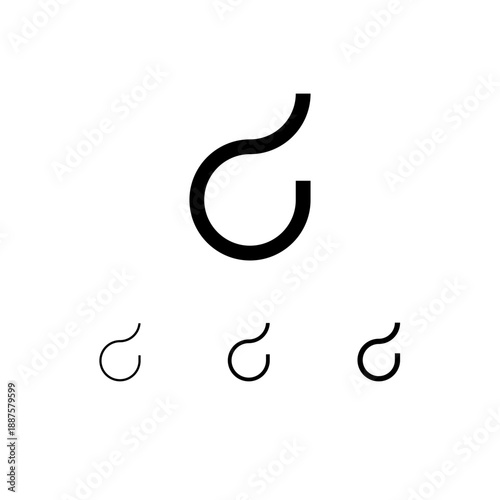 Letter D, digital alphabet cyber font, including set of three different letters, thin, regular, medium, vector illustration 10EPS