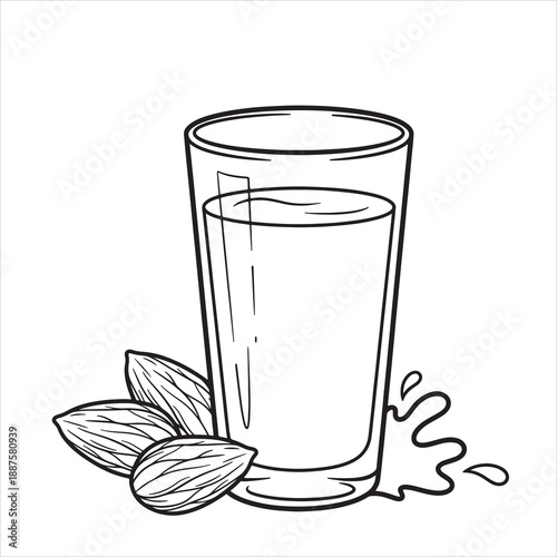 almond milk vector design
