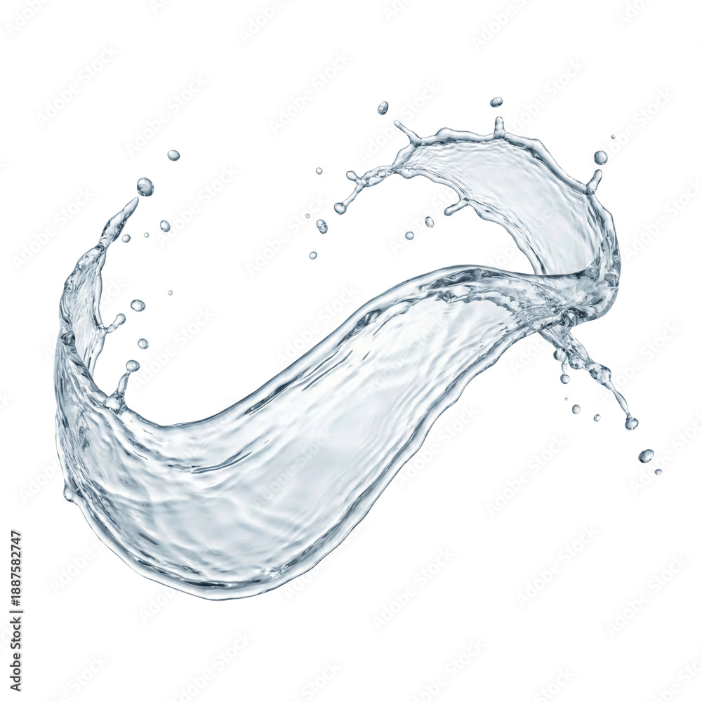 Obraz premium Dynamic twisting water splash stream