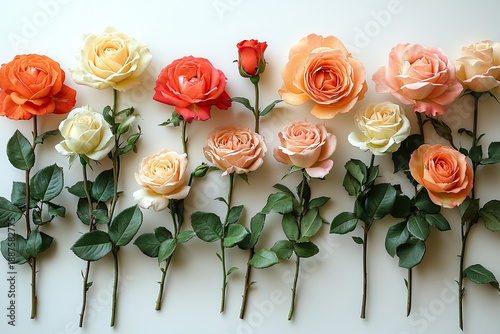 Elegant Hand-Drawn Roses Showing the Stages of Bloom