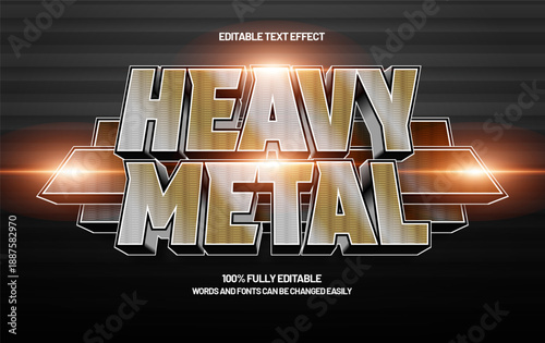 Heavy Metal Editable Text Effect – Futuristic Metallic Typography for Logo, Game, and Poster