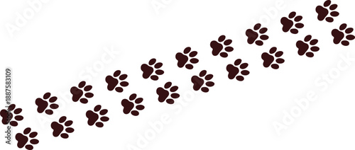 Brown Animal Paw Print Tracks Set with Dog and Cat Footprint Trail for Pet Shop Branding Veterinary Clinic and Wildlife Nature Graphics