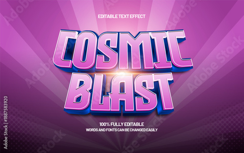 Cosmic Blast Editable Text Effect – Futuristic Sci-Fi Typography for Game, Poster, and Title
