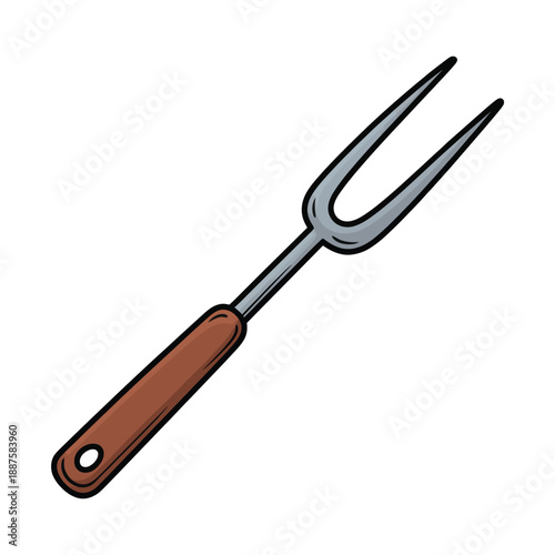 Carving fork for cutting meat