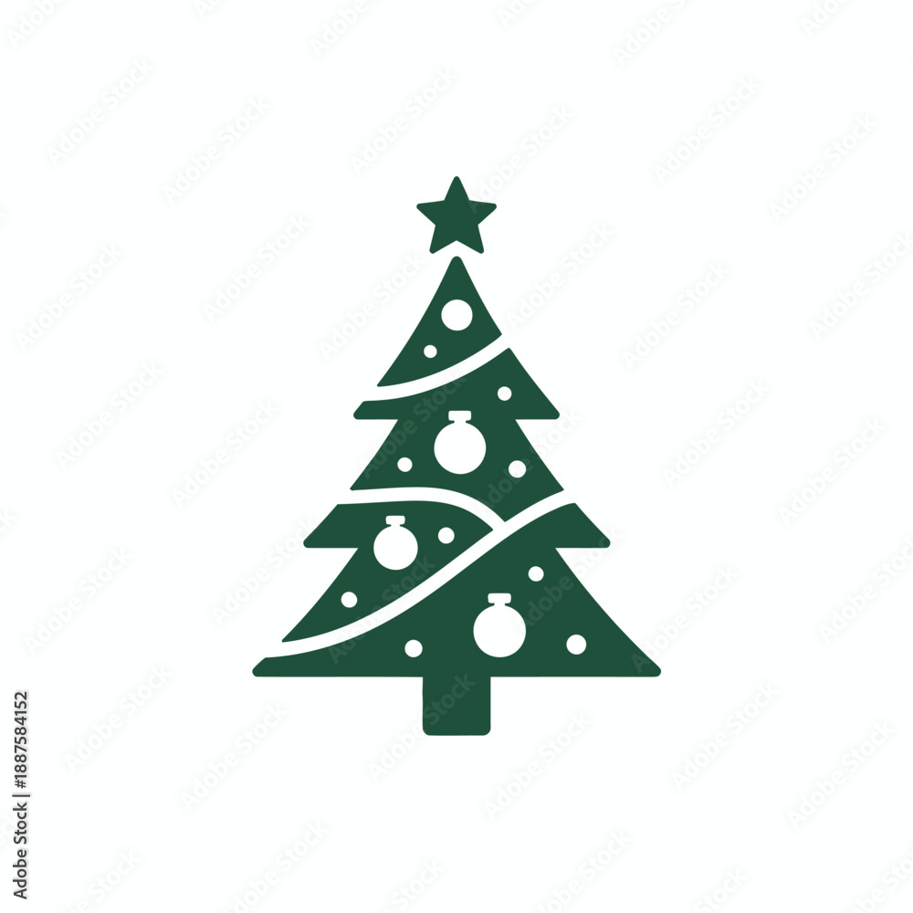 Obraz premium Simple green christmas tree illustration