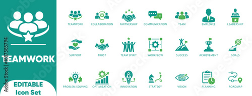 Corporate Synergy And Strategic Collaboration: Premium Solid Vectors for Executive Leadership, Workforce Unity And Operational Success
