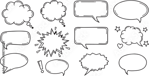 Black speech bubble collection. Set of speech bubble. Speech bubble comic