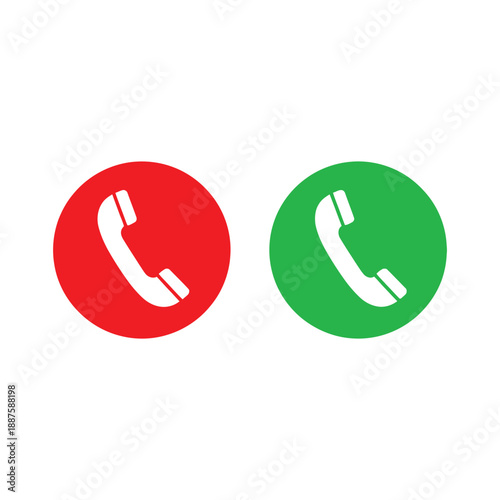 Red decline and green answer phone icons for communication choice