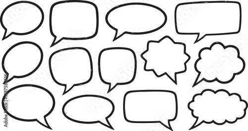 Black speech bubble collection. Set of speech bubble. Speech bubble comic