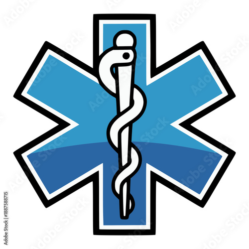 Symbol of life saving : A striking emblem of emergency medical services, a symbol of hope and immediate aid, standing as a beacon of assistance in times of medical need.