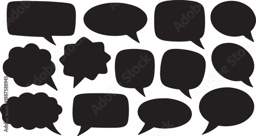 Black speech bubble collection. Set of speech bubble. Speech bubble comic