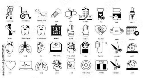 Medical icon set for healthcare design