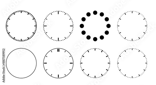 Clock dial and loading spinner set