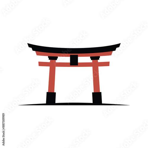 Traditional japanese torii gate illustration