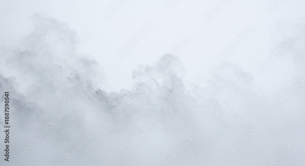 Fototapeta premium Volutes de fum�e grise doucement �clair�es par une lumi�re diffuse cr�ant une atmosph�re sereine et myst�rieuse. AI Generated